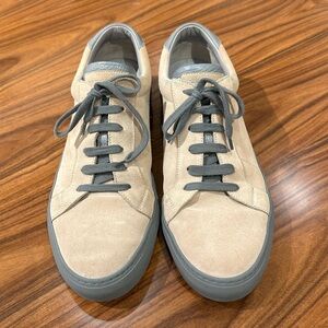 Brunello Cucinelli tan suede sneaker